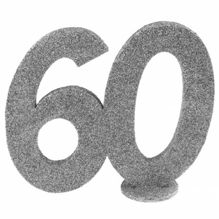 Bordsdekoration silver 60 år - Partyninja.se