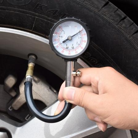 Automekaniker trykkmåler med slange rustfritt stål dekkmåler trykkmåler - 1 stk