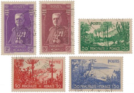 Monaco 1937 - YT 135-39 - Stemplet