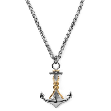 Tadd Steel Anchor & Knot Necklace for Men - Steel necklaces