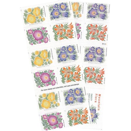 Postfrimärken Mountain Flora Blommor Porto