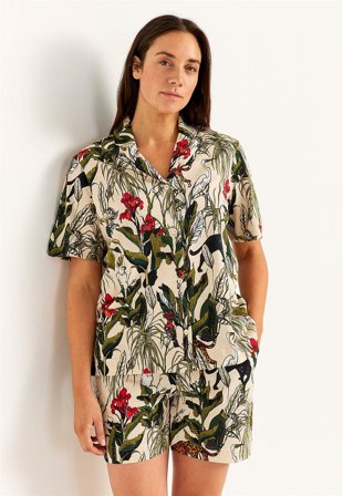 Cellbes of Sweden - Mönstrad pyjamas - dimgrön - för damer - 62/64