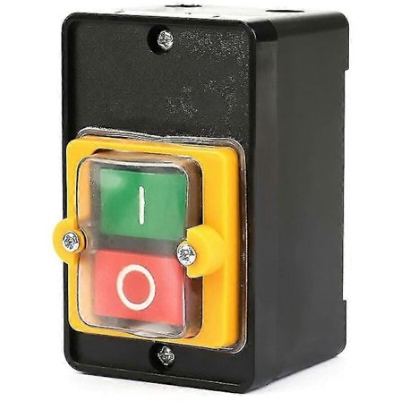 Trykknappbryter, Ac220v/380v 10a Enfase/Trefase Vanntett Strømkontrollbryter, På/Av Kontrollknapp Med Skall, Maskinverktøy Chi db