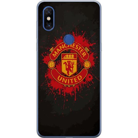 Yhteensopiva Puhelinkuori Xiaomi Xiaomi Mi Mix 3 Manchester United logo punaisella ja keltaisella värillä, raikas urheilullinen tausta