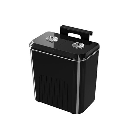 Vægmonteret kompostspand til tørt og vådt affald, dobbelt låg, skraldespand til under vasken eller skrivebordet, hjemmekontor, sort