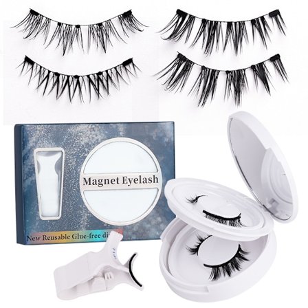 Nye europæiske og amerikanske magnetiske falske øjenvipper, opgraderet positioneringsmagnet øjenvippesæt, tykt øjenvippesæt