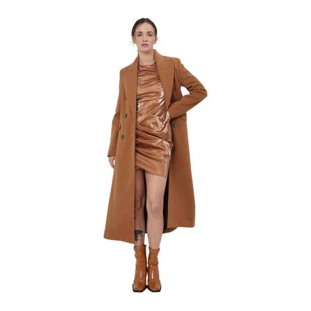 Silvian Heach, Double-breasted slim coat Zwart, Dames, Maat:M,polyester