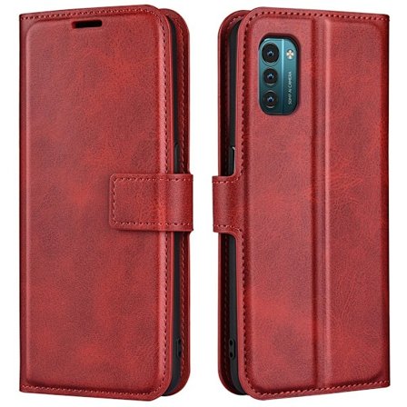 Nokia G11 / Nokia G21 nahkainen lompakokkotelo - Punainen