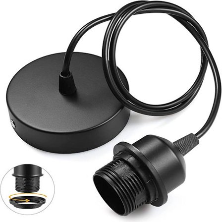 E27 Lampfäste med Sladd, Plast Lampfäste