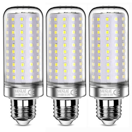 26W LED pærer, 200W, 3000Lm, 6000K Kold hvid, E27, 3-pak