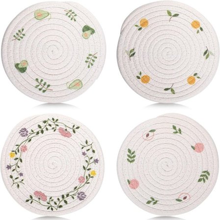 4 stk Håndvevde bordmattesett Håndvevde understell 4 STK 4 STK