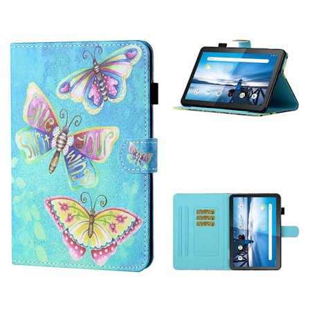 Lenovo Tab M10 mönstrat läderfodral - Fjäril