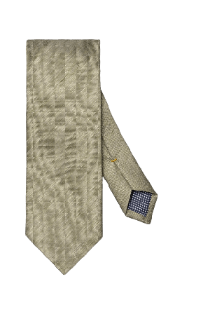 Eton Enfärgad Vävd Linne- Och Sidenslips Kostymtillbehör Herr Grön 80