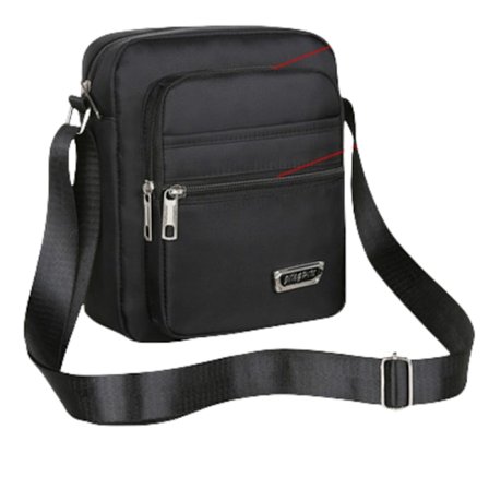 Crossbody-veske i nylon for menn med fire glidelåser