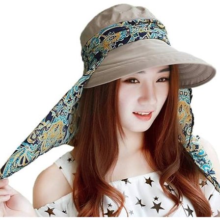 Dame Bredskygget Visor Cap Solhat Strand Rejse Sommer Floppy Hat Camping Fiskeri Cykling Havearbejde Sammenfoldelig Solbeskyttelse, Khaki