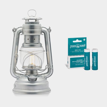 Lampa sztormowa LED Feuerhand 276 (Baby Special) LED, 255 mm, ocynkowana + akumulatory litowo-jonowe - Jachtowa