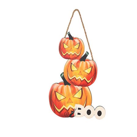 Halloween Hoveddør Dekoration Træ Græskar Skilt Høst Efterår Hængende Væg Dør Dekoration Vred Græskar