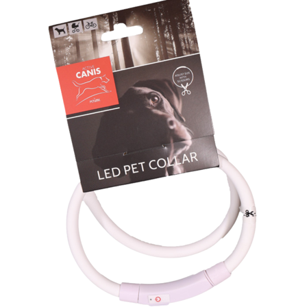 Active Canis USB Led Collar White