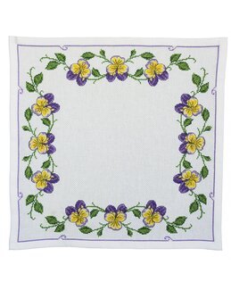 Broderikit Dug Stedmoderblomster og blade - Svarta Fåret