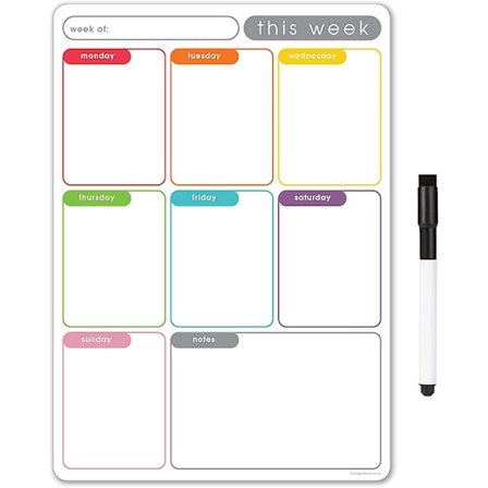 Tms A4 Magnetisk Ugentlig Planlægger, Tørvisk Køleskabs Kalender Hvidtavle Til Organisering Af Daglige Opgaver, Måltidsplanlægning Eller 