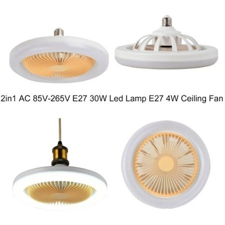 30W kattotuuletin E27-lampunkantamuuntimella ja kaukosäätimellä makuuhuoneeseen, olohuoneeseen, kotiin, valkoinen