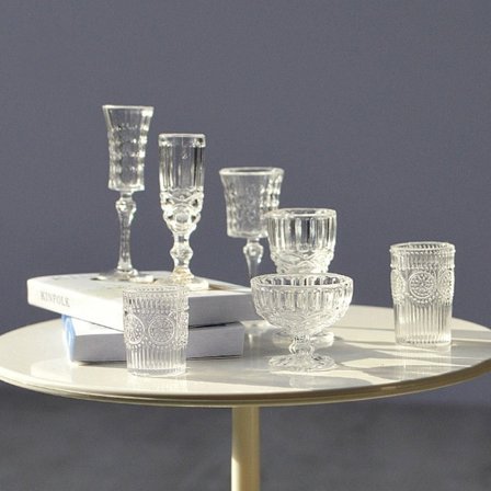 7st Dollhouse Water Cup Miniatyrvinglas 4 4 4