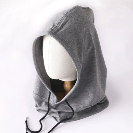 Bomull Balaclava Lätt Tunn Hood Scarf GRÅ