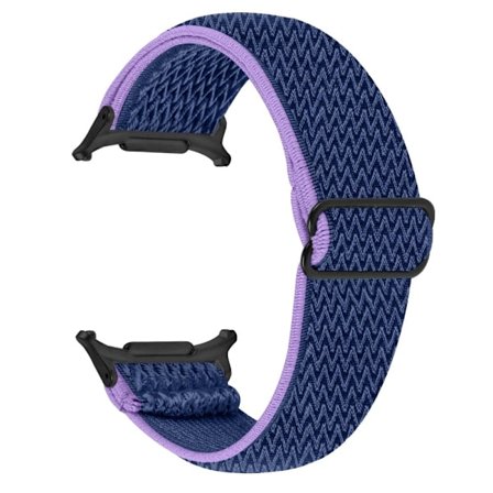 Samsung Galaxy Watch Ultra 47mm klockarmband med svart kontakt Justerbart elastiskt armband - Lila / Blå