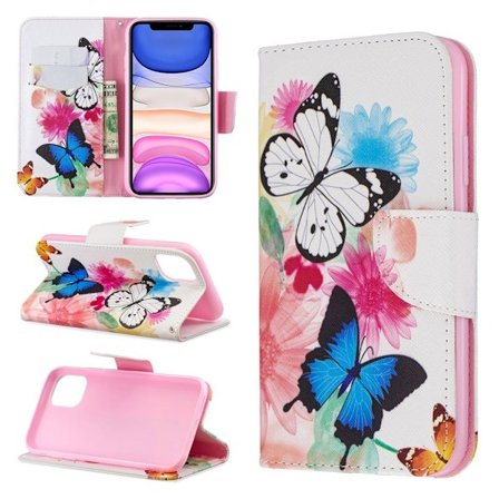 Wonderland iPhone 11 Veske - Fargerike sommerfugler