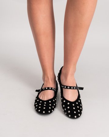 RYVLS Studded Ballerina Zwart Sandalen Meisjes - Kids Brand Store