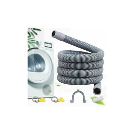 Avloppsslang för tvättmaskin, universell avloppsslang, PVE-material, inkl. hållare och klämmor, förlängningsslang för diskmaskin och tvättmaskin (1 M)