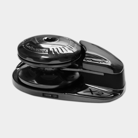 Molinete eléctrico Lofrans X2 Low Profile Dark Version, 1000 W, 12 V, para Ø10 mm cadena