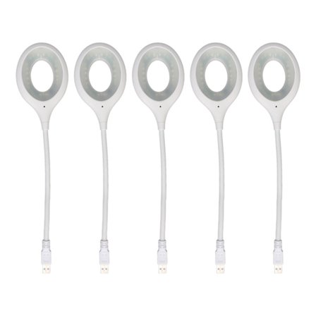 5st USB Röststyrd Nattlampa 3 Färger Ögonskydd Smart Liten Nattlampa för Hem Sovrum Kontor Vit