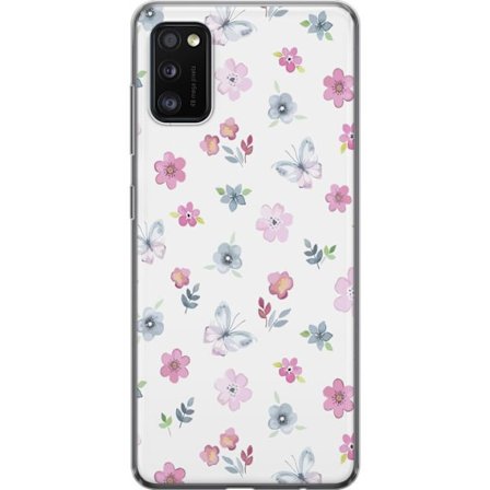 Mobilskal till Samsung Galaxy A41 med Blommor och fjärillar
