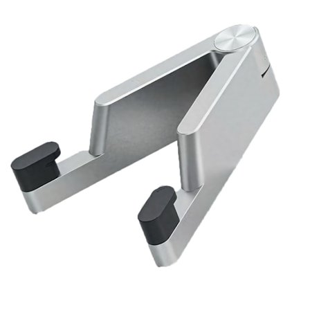 Desktop Telefonholder, V-formet Aluminiumlegering Telefonholder, Flad Sammenklappelig Bærbar Telefonholder (Sølv)