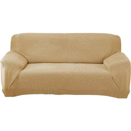 Stretchig sofföverdrag, universellt sofföverdrag för armstödssoffa (svart, 1-sits)