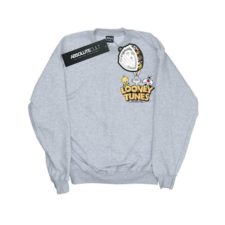 Looney Tunes Mens Group Faux Pocket Sweatshirt S Sports Grey