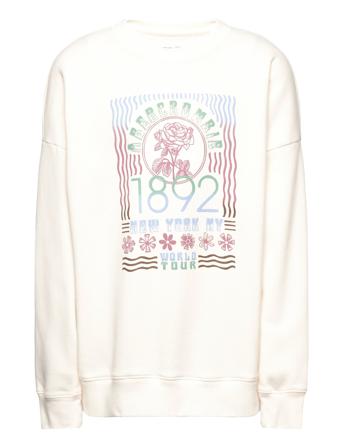 Kids Girls Sweatshirts Sweat-shirt Tröja Creme Abercrombie & Fitch