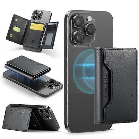 Hot tilbud til lav pris! Magnetisk kortholder kompatibel med MagSafe RFID mobiltelefonpung - Glad