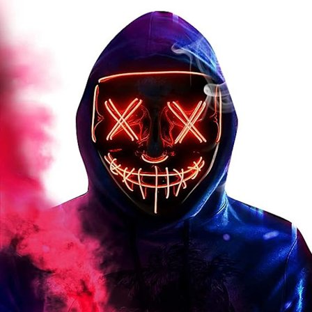 Halloween Scary Mask Cosplay Led Costume Mask EL Wire Light up för Halloween Festival Party