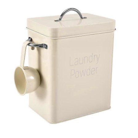 2026 Egnet Vakker Pulver Vaskepulverbokser Oppbevaring med Skje Hvit
