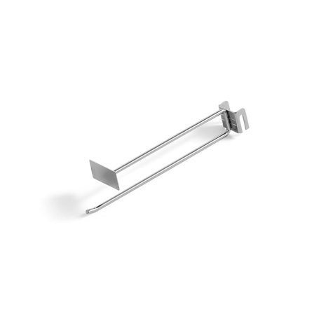 Einzelhaken mit Schilderhalter MARKET, L 250 mm, zum Einhängen in die Hakenleiste, silber