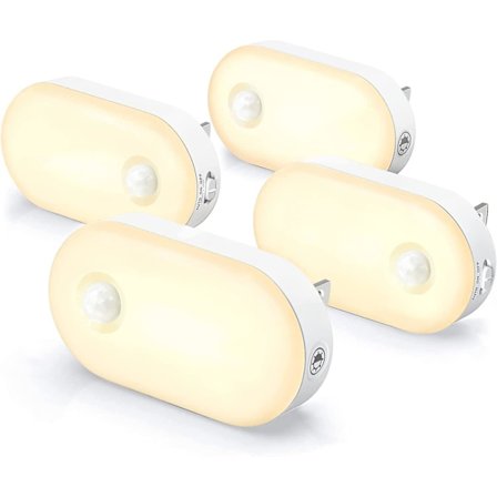 Nattlampa med rörelsesensor, 120 lumen, dimbar smart LED-nattlampa, 1-120 lm ljusstyrka