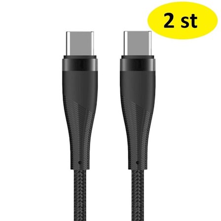 2 st 1 m maXlife kabel Usb-C - Usb-C 60W svart