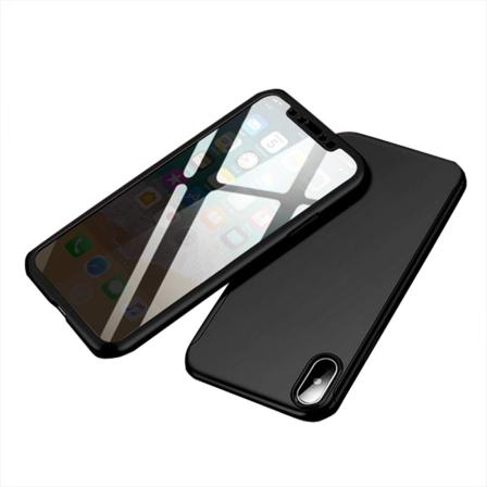 Iphone X/xs - Professionellt Stöttåligt Floveme Heltäckande Skal Svart