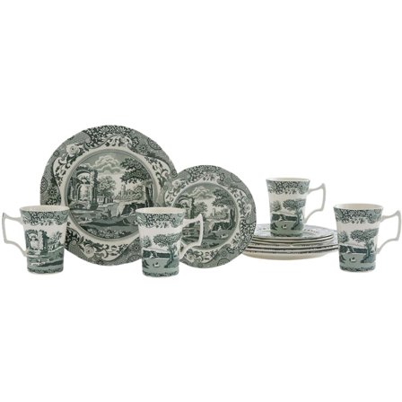 Spode Heritage Green Italian servis 12 delar, grön/vit | Fler produkter > Barnprodukter > Skålar & Tallrikar > Servis | Bagaren och Kocken