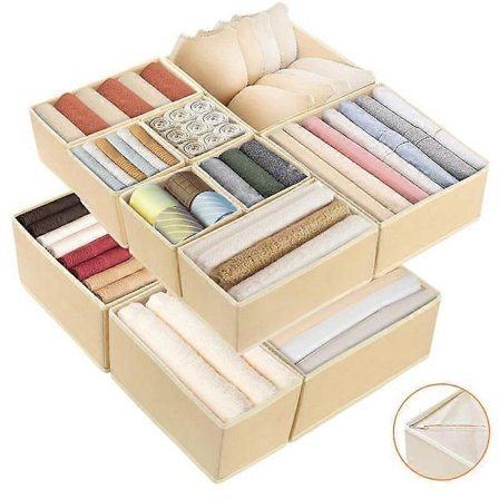 Garderobeskuffer og opbevaring til babytøj, undertøj, sokker, bh'er, slips