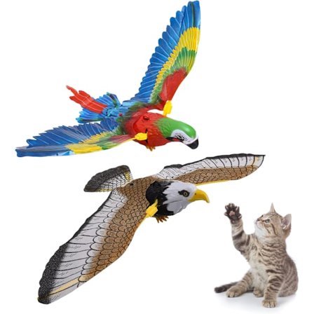 2 kappaletta lentävää linnun kissan lelu Simulaatio lintu Interaktiivinen kissan lelu Elektroninen ääni linnun lelut Sähköinen