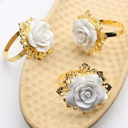 10 rene hvite harpiksrose serviettringer Vestlig restaurant serviett