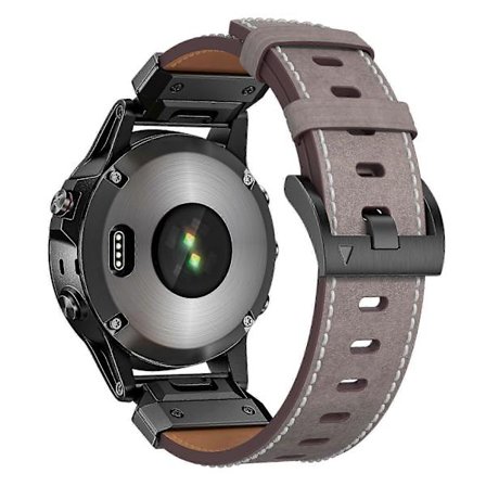 För Garmin Fenix 3 / 5 / 5X / 6X / 7X 26mm Universal Äkta Läder Klockarmband Ersättningsrem [DB]